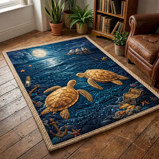 Midnight Voyage Turtles Area Rug GFTOHD14393