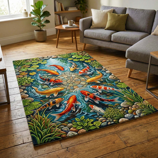 Koi Circle Area Rug GFTOQM3643