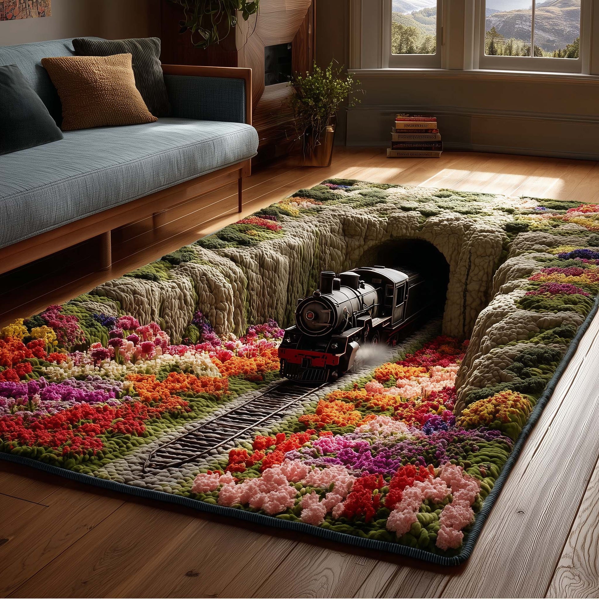 Wildflower Ridge Railway Area Rug GFTOHD14079