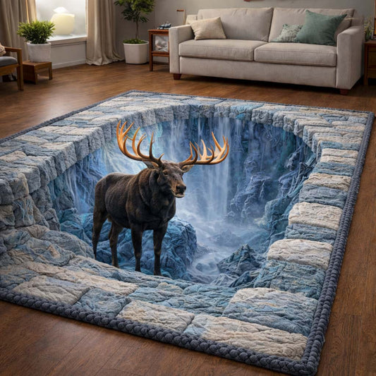 Glacial Falls Moose Area Rug GFTOHD14174