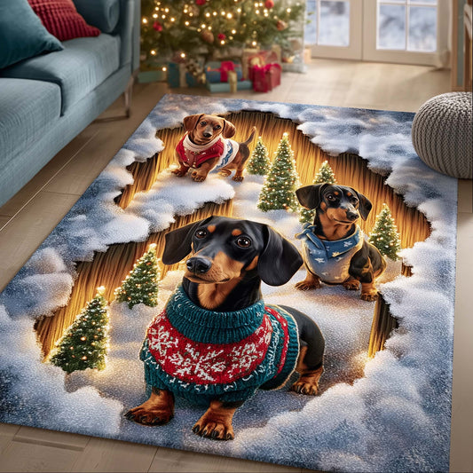 Merry Dachshund Area Rug GFTOTP15314