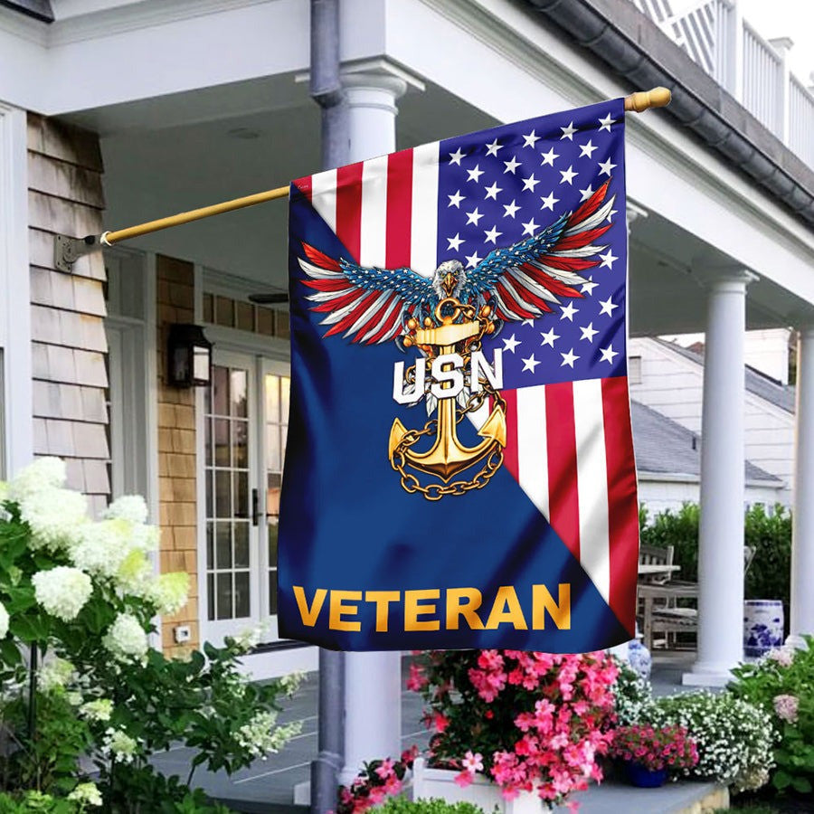 United States Navy Veteran Flag U.S.N Eagle American Flag Veteran Home Decor Gift Ideas