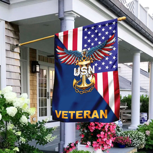 United States Navy Veteran Flag U.S.N Eagle American Flag Veteran Home Decor Gift Ideas
