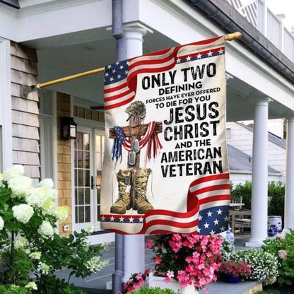 US Veteran Flag Only Two Defining Jesus Christ And The American Veteran Christian Flag