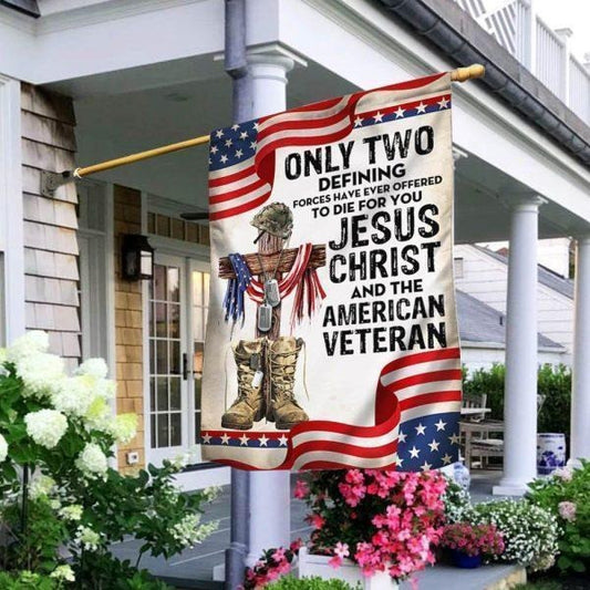 US Veteran Flag Only Two Defining Jesus Christ And The American Veteran Christian Flag