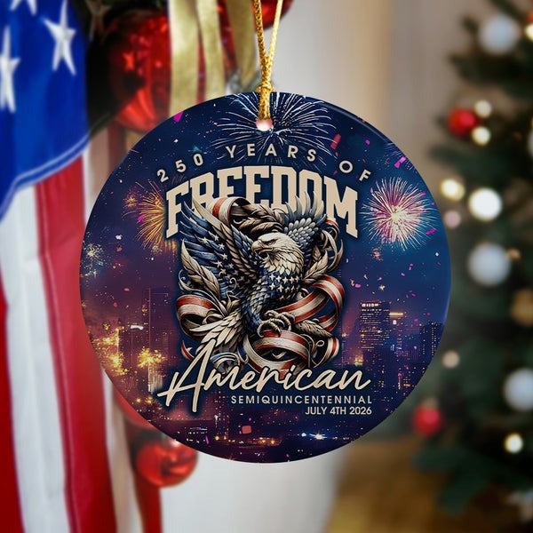 250 Years Of Freedom Anniversary Ceramic Ornament Eagle USA Flag Semiquincentennial Gifts - Pvr