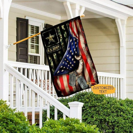Personalized U.S. Army Veteran Flag American Flag Outdoor Decor For Patriots
