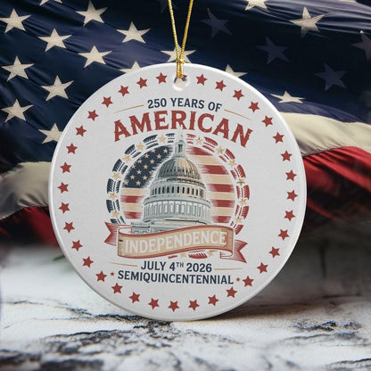 250 Years America Anniversary Ornament Independence Semiquincentennial Decoration Gifts - Pvr