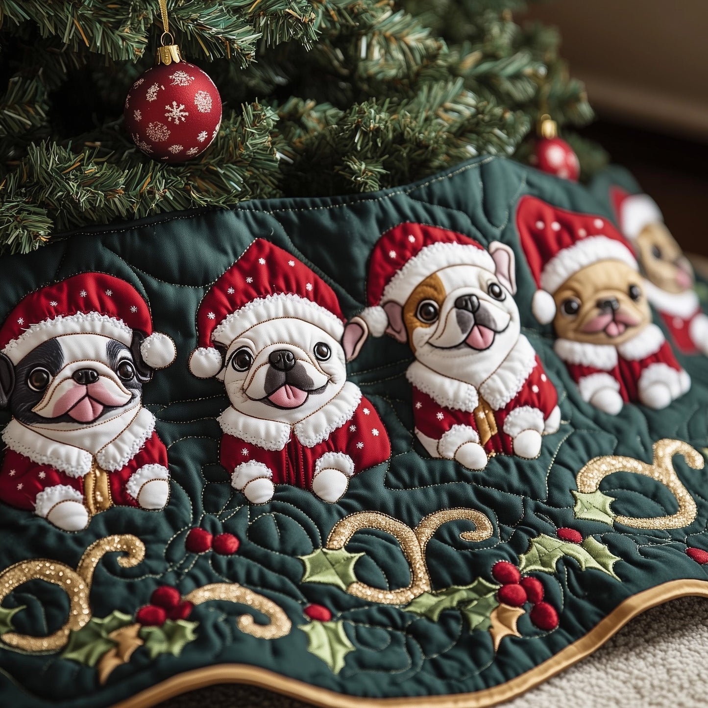 Adorable Frenchie Quilted Tree Skirt GFTOTG858