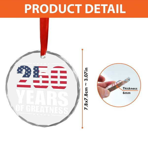 America 250th Anniversary Glass Ornament Semiquincentennial Fireworks Decor Gifts - Pvr
