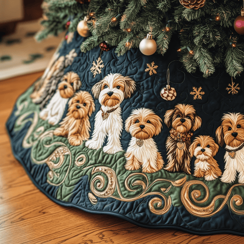 Adorable Yorkshire Terrier Quilted Tree Skirt GFTOTP459
