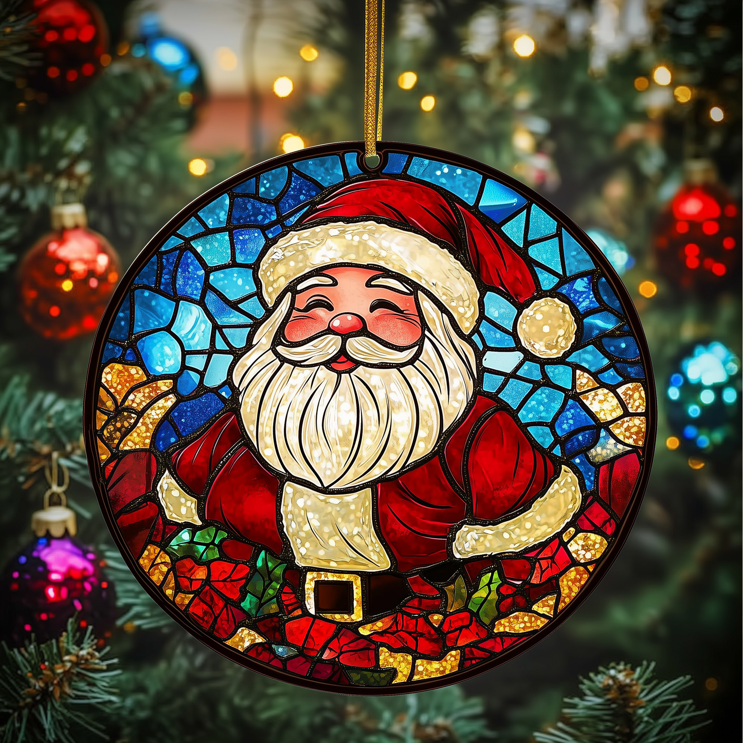 Santa Claus Mica Ornament Merry Santa Claus Christmas Ornament Perfect Gift For Family And Friends