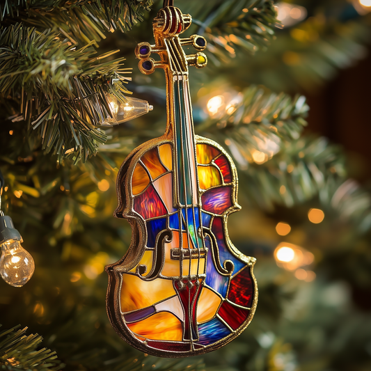 Colorful Violin Mica Ornament Handcrafted Music Lover Christmas Ornament Best Present For Violinist