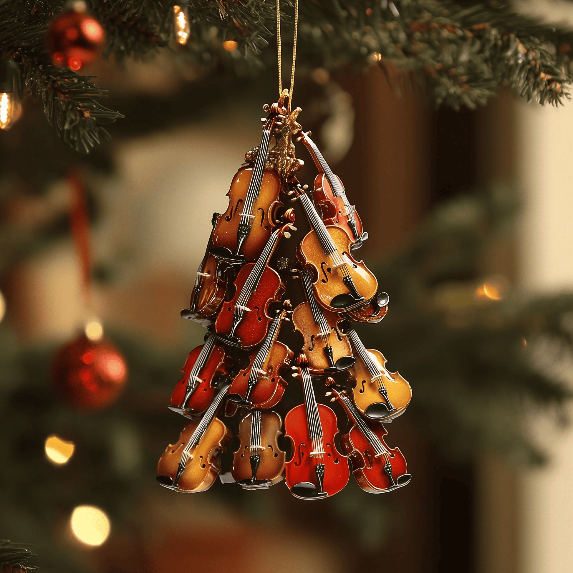 Violin Concert Mica Ornament Elegant Music Lover Christmas Ornament Perfect Violins Gift Idea