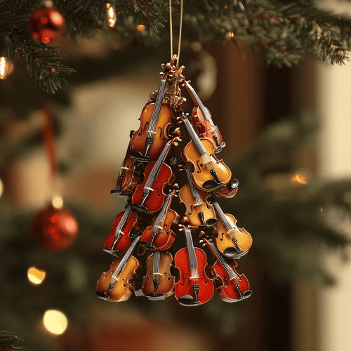 Violin Concert Mica Ornament Elegant Music Lover Christmas Ornament Perfect Violins Gift Idea