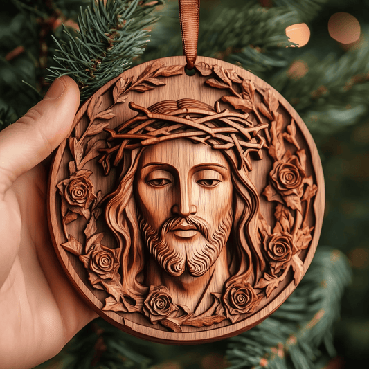 Jesus Mica Ornament Blessed Religious Christmas Ornament Sacred Holiday Christian Gift Idea