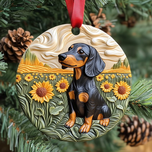 Dachshund Mica Ornament Cute Puppy Christmas Ornament Unique Holiday Gift For Pet Owners