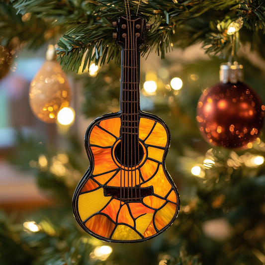 Glitter Guitar Mica Ornament Shimmering Music Lover Christmas Ornament Perfect Musical Instrument Gift Idea