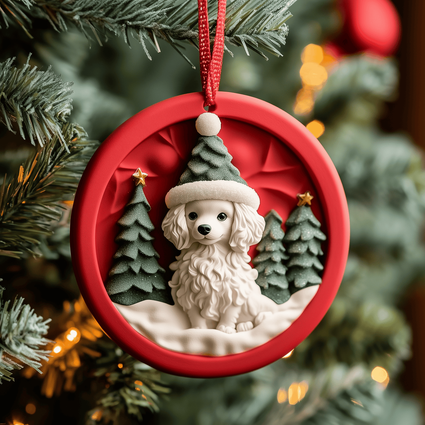 Poodle Mica Ornament Handcrafted Dog Lover Christmas Ornament Gift For Pet Family