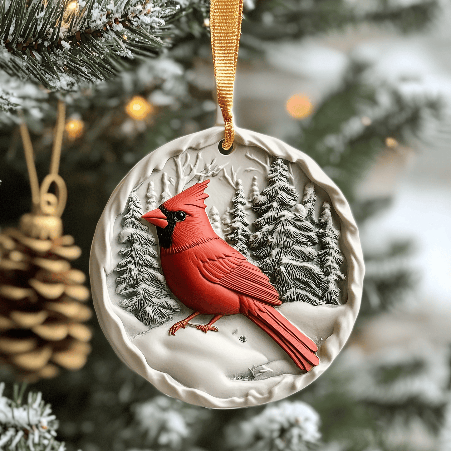 Red Cardinal Mica Ornament Elegant Bird Christmas Ornament Beautiful Bird Decoration For Home