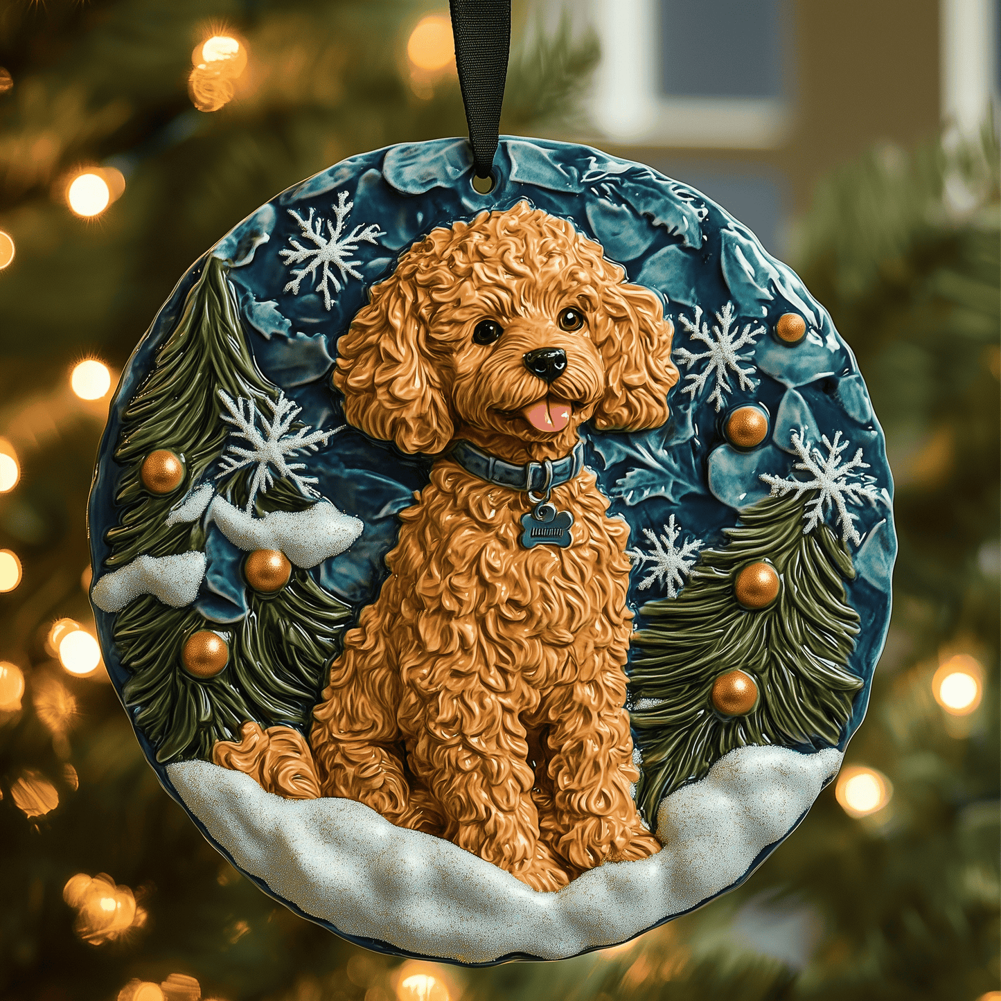 Poodle Mica Ornament Adorable Dog Christmas Ornament Gift For Pet Lovers Family
