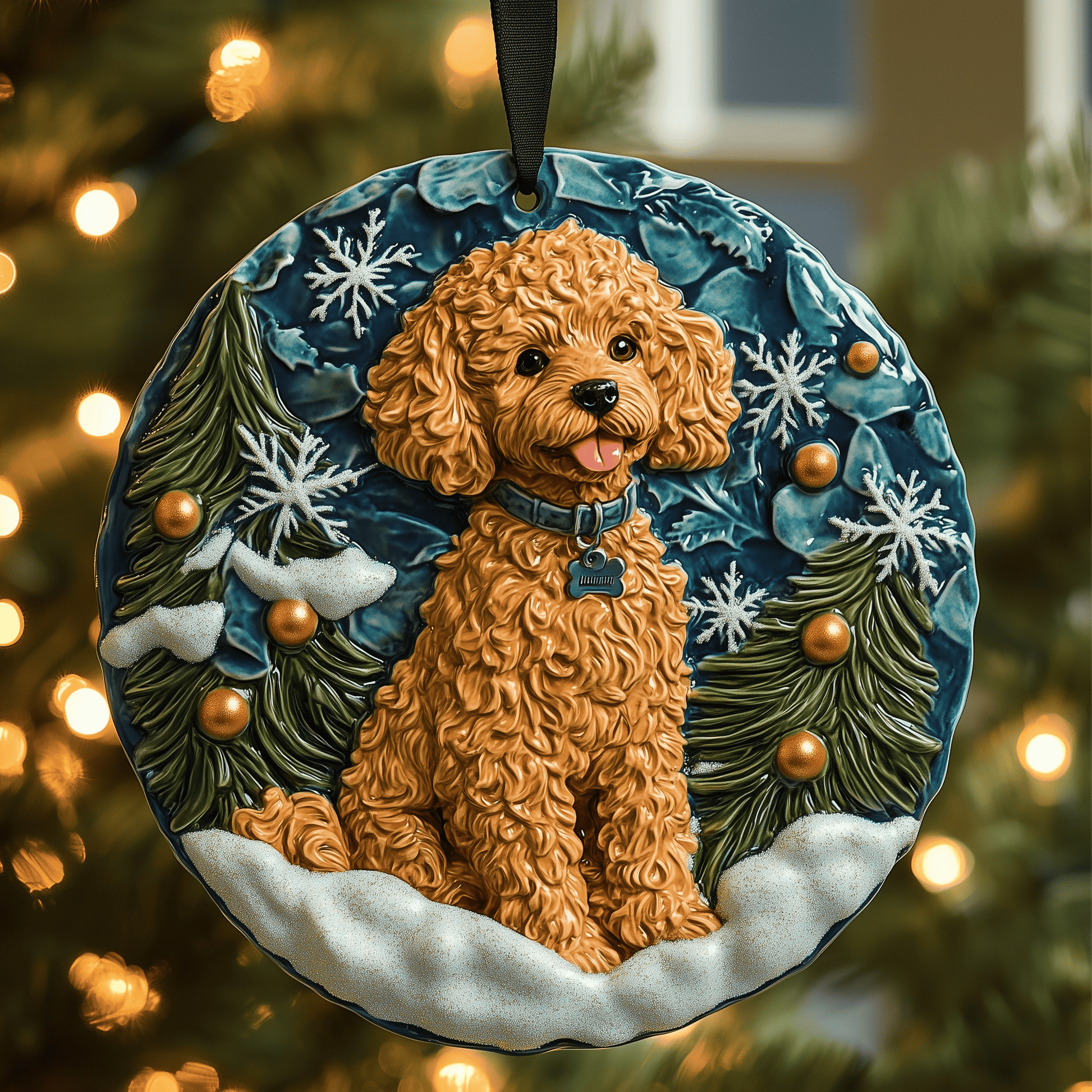 Poodle Mica Ornament Adorable Dog Christmas Ornament Gift For Pet Lovers Family
