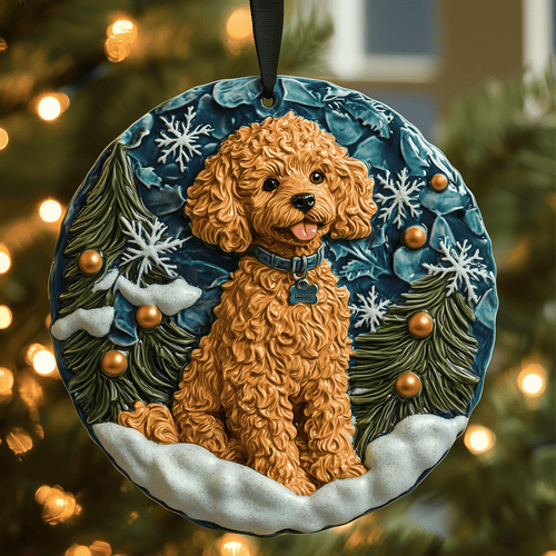 Poodle Mica Ornament Adorable Dog Christmas Ornament Gift For Pet Lovers Family