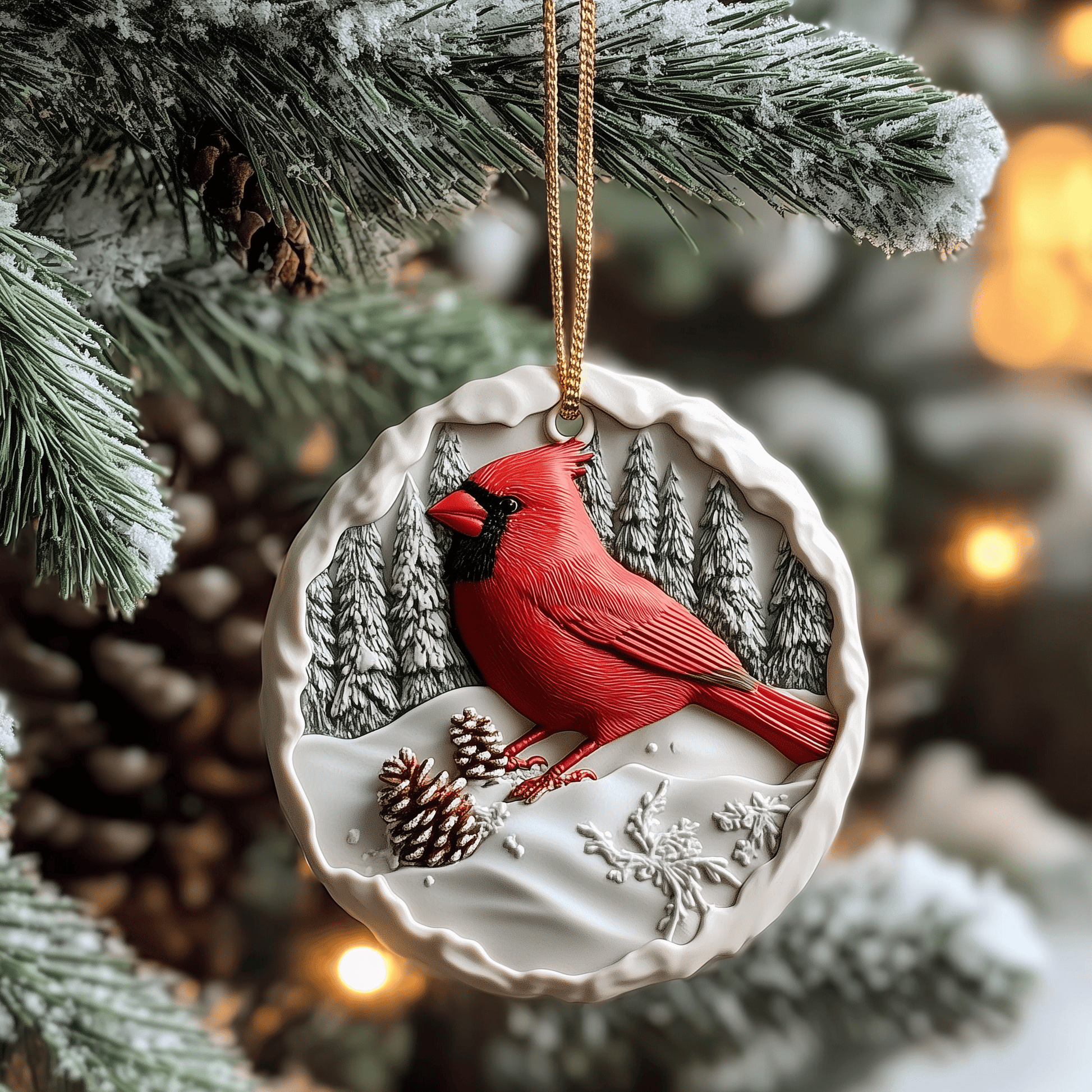 Red Cardinal Mica Ornament Lovely Red Cardinal Christmas Ornament Perfect Gift For Family And Friends