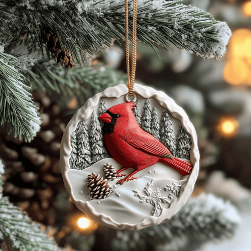 Red Cardinal Mica Ornament Lovely Red Cardinal Christmas Ornament Perfect Gift For Family And Friends