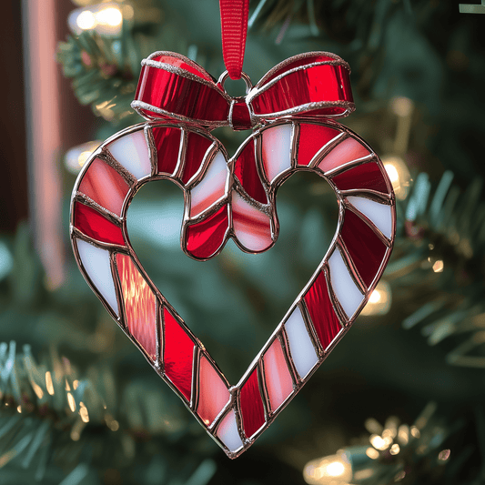Love Symbol Candy Canes Mica Ornament Sweet Christmas Ornament Lovely Holiday Gift For Family