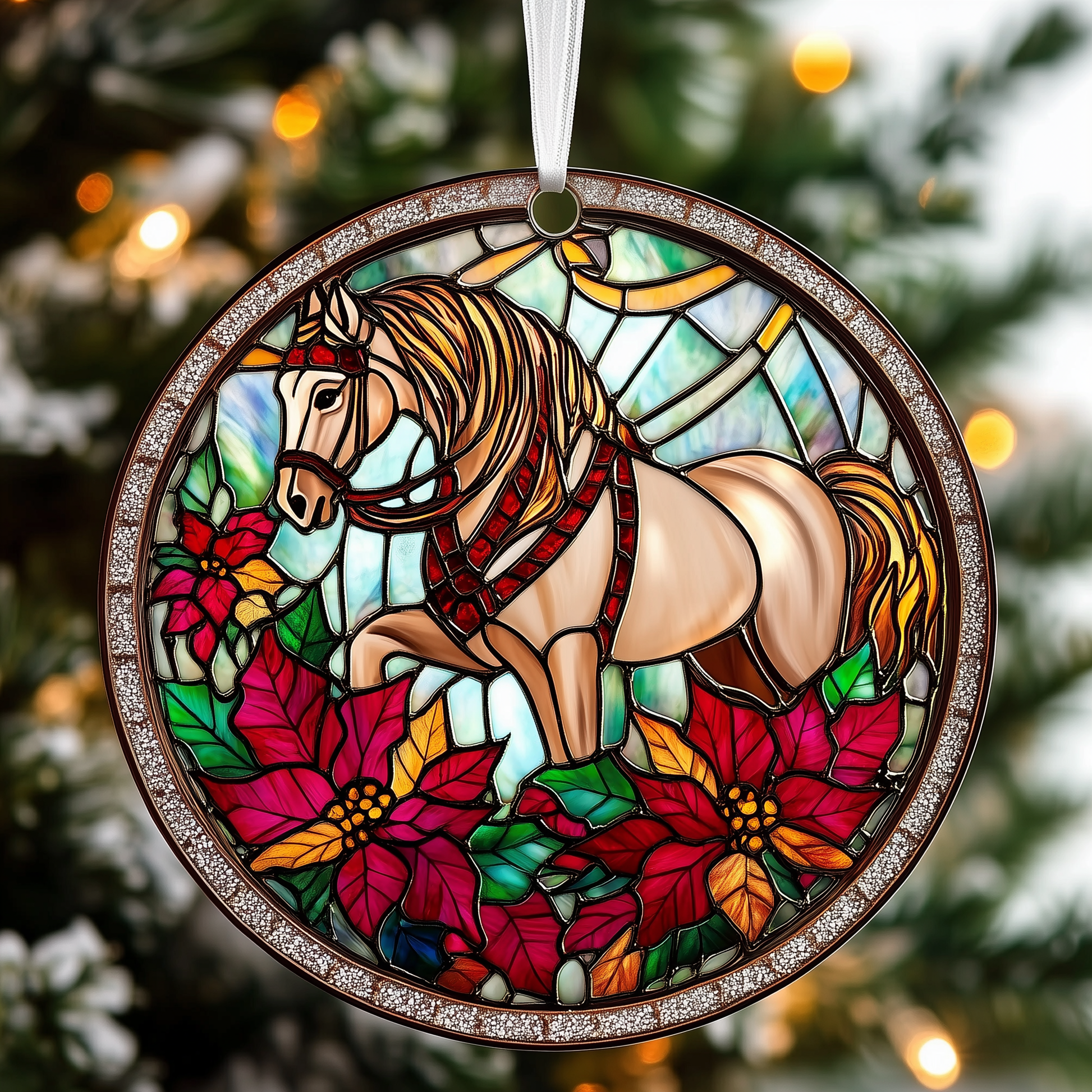 Festive Horse Mica Ornament Graceful Design Christmas Ornament Christmas Gifts For Horse Trainers
