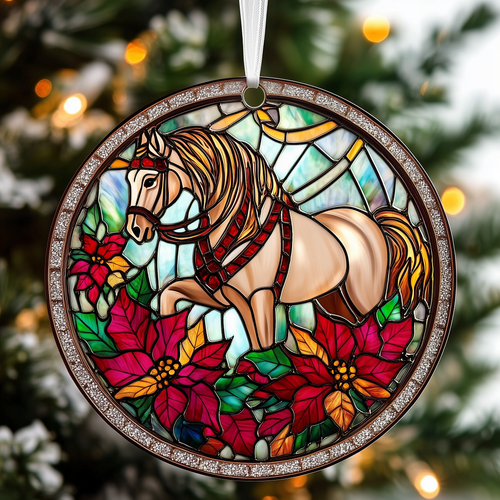 Festive Horse Mica Ornament Graceful Design Christmas Ornament Christmas Gifts For Horse Trainers