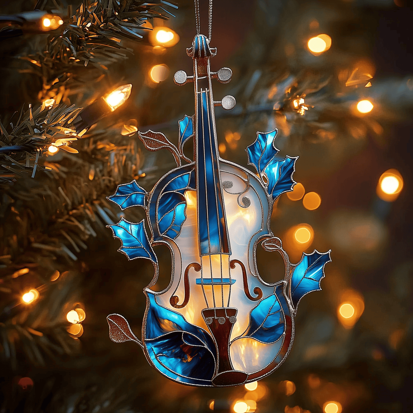 Festive Horse Mica Ornament Elegant Horse Lover Christmas Ornament Perfect Gift For Violinist