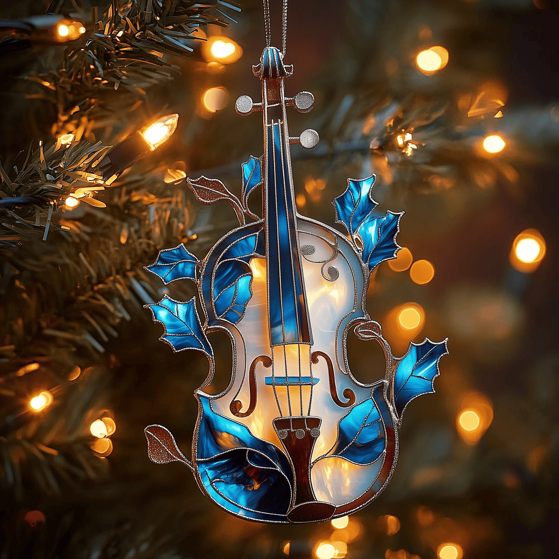 Festive Horse Mica Ornament Elegant Horse Lover Christmas Ornament Perfect Gift For Violinist