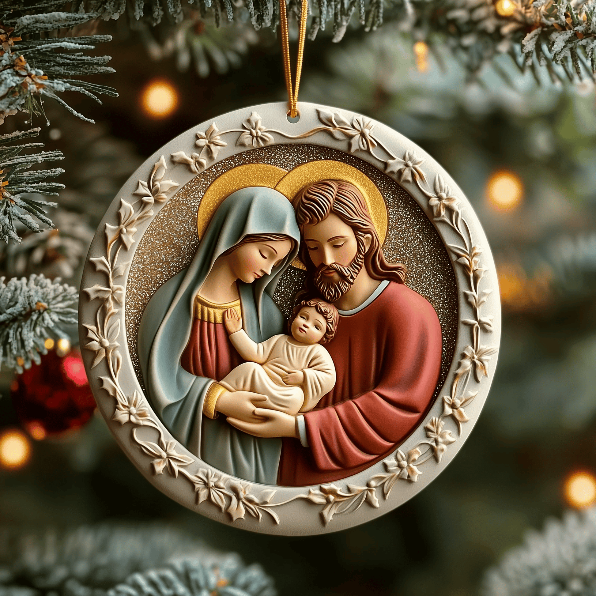 Nativity Mica Ornament Faithful Holy Christmas Ornament Perfect Gift For Believers And Families