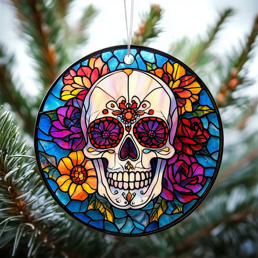 Elegant Skull Mica Ornament Dark Elegant Christmas Ornament Gifts For People Who Like Skulls