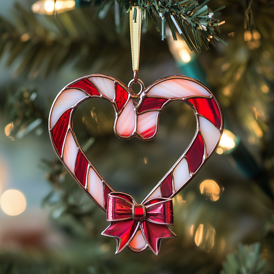 Love Symbol Candy Canes Mica Ornament Colorful Christmas Ornament Beautiful Holiday Gift Idea