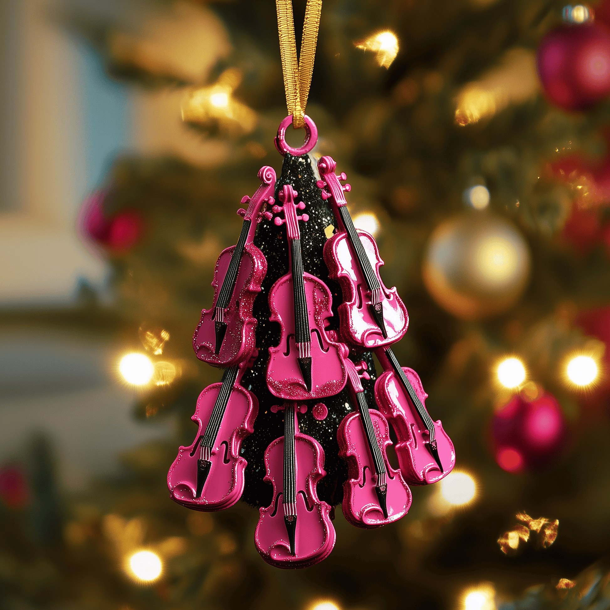 Violin Concert Mica Ornament Creative Violin Theme Christmas Ornament Perfect Gift For Music Lovers