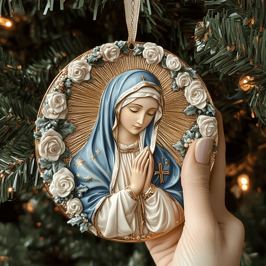 Mother Mary Mica Ornament Holy Virgin Mary Christmas Ornament Beautiful Holiday Decoration Gift
