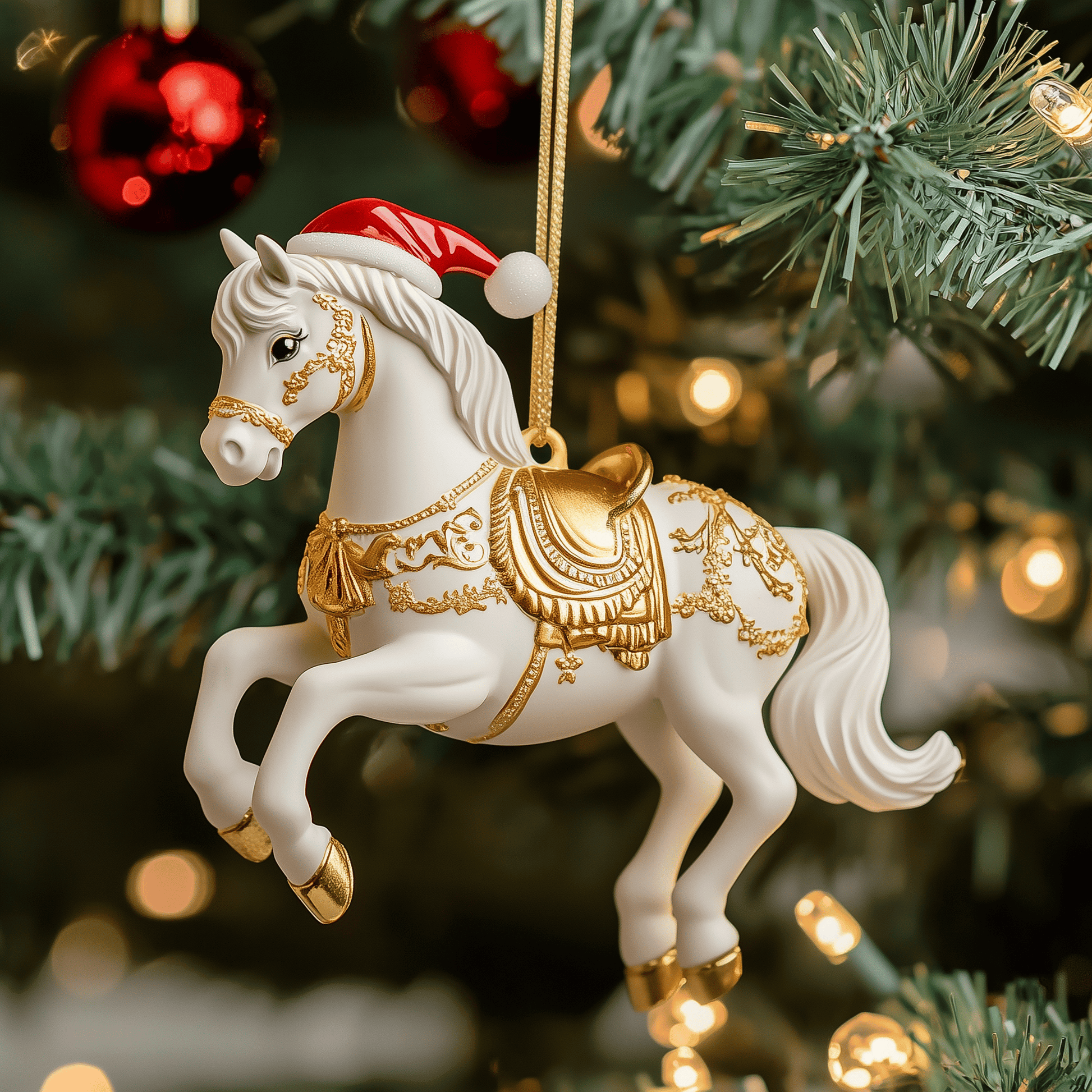 Festive Horse Mica Ornament Lovely Horse Christmas Ornament Horsey Christmas Gifts