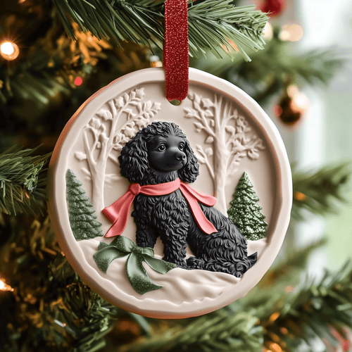 Poodle Mica Ornament Lovely Puppy Christmas Ornament Festive Holiday Keepsake For Pet Owners