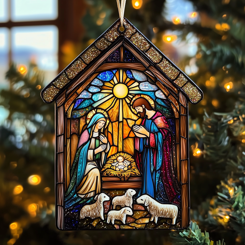 Nativity Mica Ornament Sacred Holy Family Christmas Ornament Meaningful Religious Holiday Gift