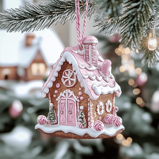 Pastel Sweet House Mica Ornament Cute Candy Home Christmas Ornament Perfect Ginger House Christmas Gifts