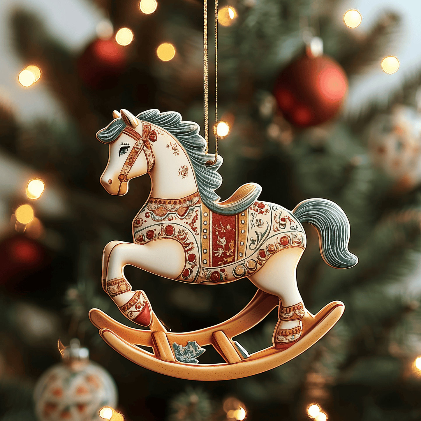 Festive Horse Mica Ornament Elegant Equestrian Christmas Ornament Horsey Christmas Gifts