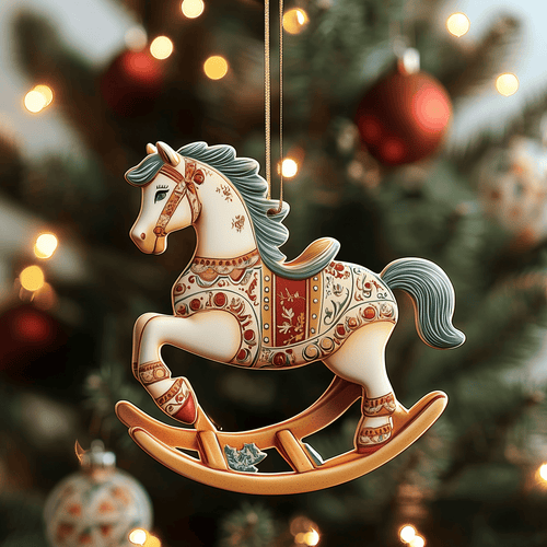 Festive Horse Mica Ornament Elegant Equestrian Christmas Ornament Horsey Christmas Gifts