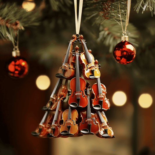 Violin Concert Mica Ornament Handcrafted Musical Christmas Ornament Lovely Violin Gift For Musicians