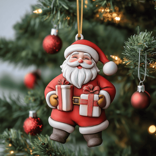 Santa Claus Mica Ornament Traditional Christmas Ornament Cheerful Santa Design Perfect Holiday Gift