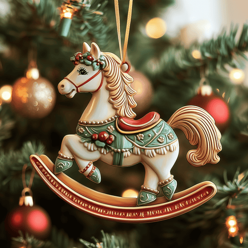Festive Horse Mica Ornament Elegant Equestrian Christmas Ornament Horsey Christmas Gifts