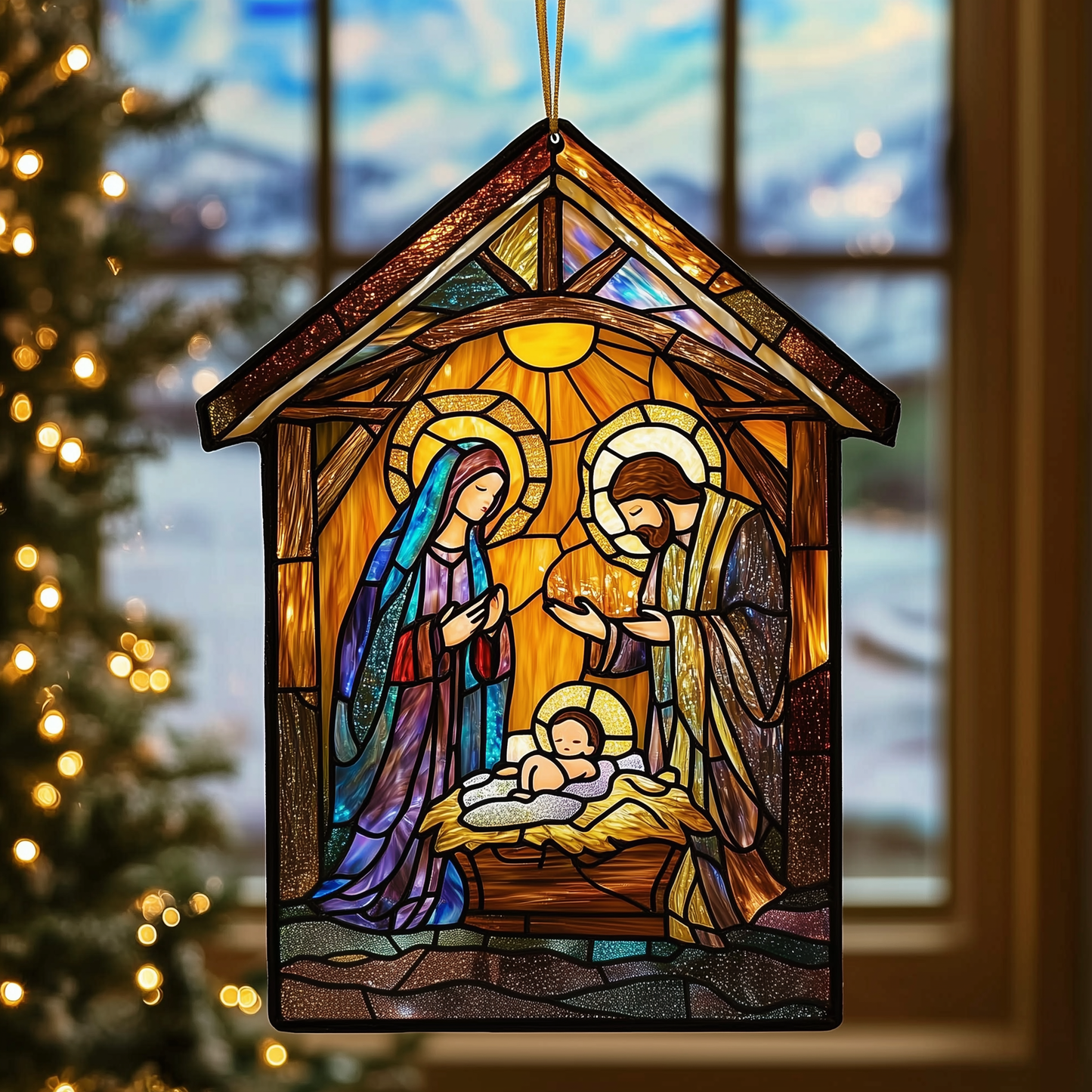 Nativity Mica Ornament Traditional Faith Inspired Christmas Ornament Perfect Holiday Home Decor