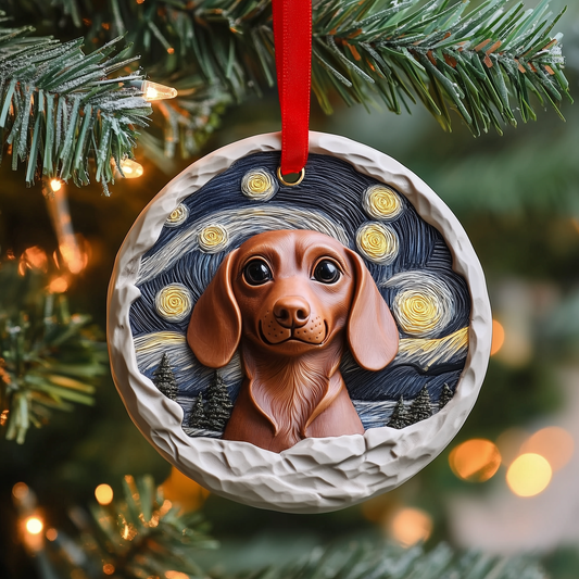 Dachshund Mica Ornament Adorable Puppy Christmas Ornament Lovely Holiday Gift For Pet Lovers
